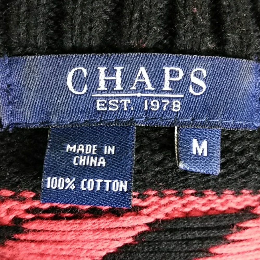 Medium Chaps Red/Black Sweater - image 7
